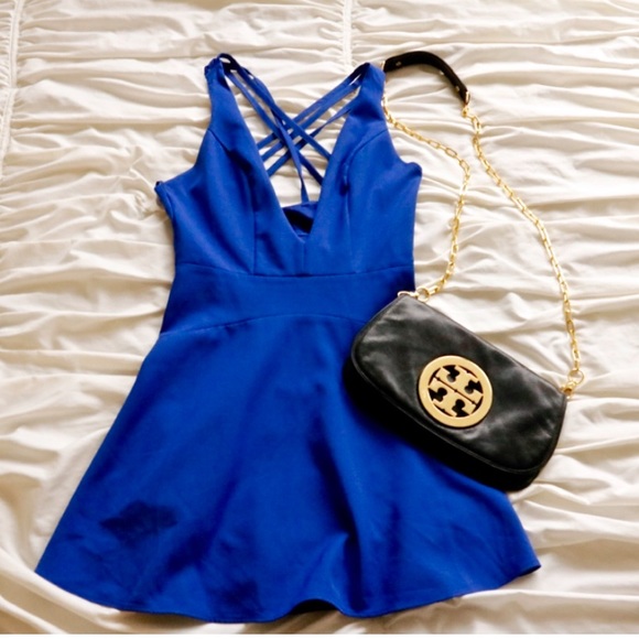 NBD x Revolve Cobalt Blue Fit & Flare Dress - Picture 2 of 4